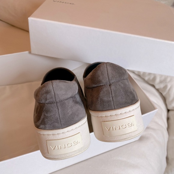 Vince | Suede Warren Platform Slides - Picture 3 of 4
